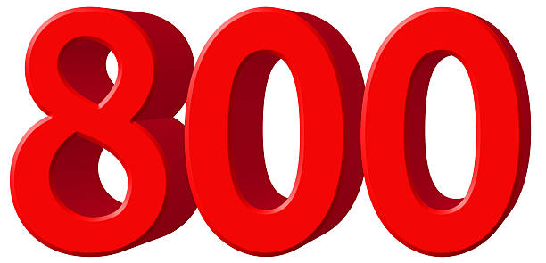 istock Numeral 800, eight hundred, isolated on white background, 3d ren 639662554