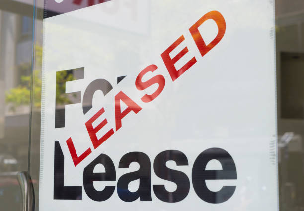 For lease and leased sign stock photo