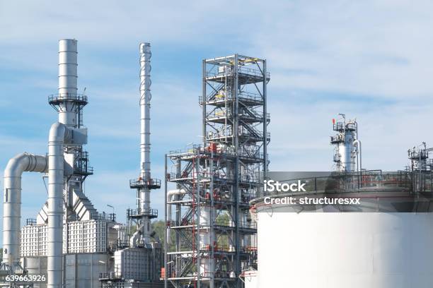 Oil Refinery Plant Stock Photo - Download Image Now - Refinery, Gasoline, Air Pollution