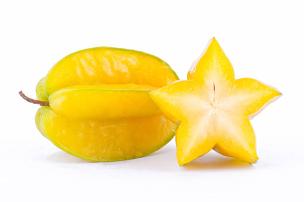 carambola di frutta stella o mela stellata ( starfruit ) - starfruit foto e immagini stock