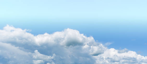 istock Horizontal vivid white dream wide pano bottom aligned cloudscape 639673026