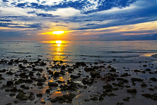 istock Sunrise morning and stone 639678612