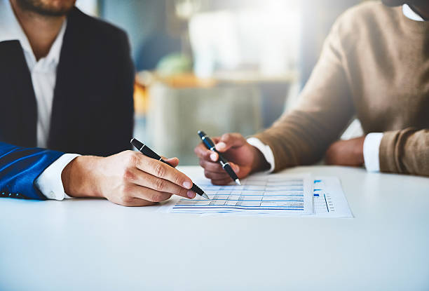 istock Reviewing their quarterly budget 639679236