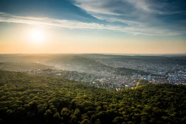 Beautiful Sunset at Stuttgart City, Germany - beautiful landscape of Stuttgart