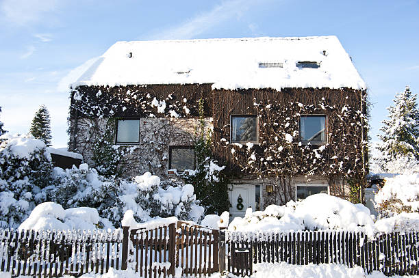 family home in winter