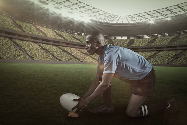 istock Composite image of rugby player looking away 3d 639687784