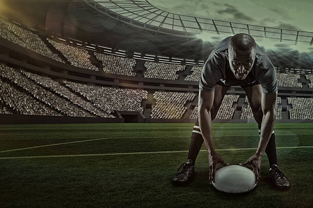 istock Composite image of rugby player with 3d 639687798