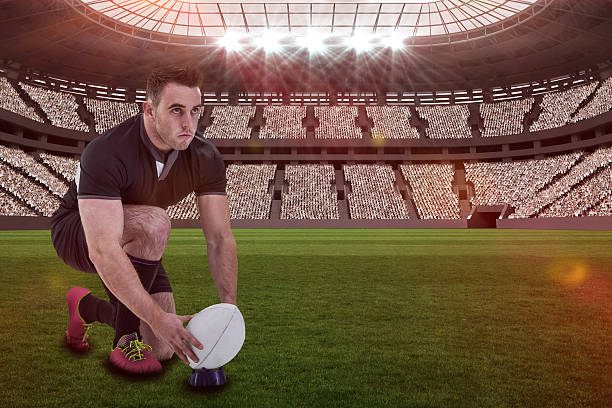 istock Composite image of rugby player with 3d 639688036
