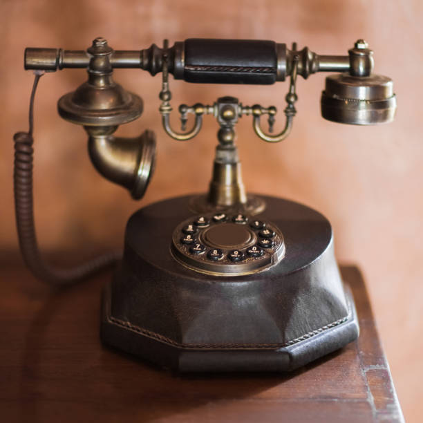istock Old vintage antique bronze phone 639689634