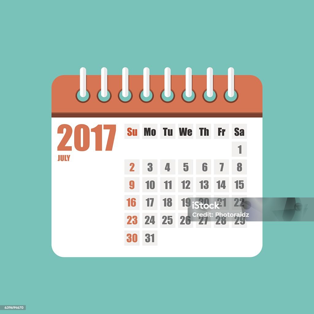 Flat calendar year 2017 set. Vector illustration 2017 stock vector