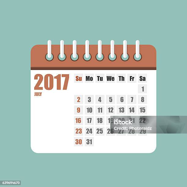 Flat Calendar Year 2017 Set Vector Illustration Stock Illustration - Download Image Now - 2017, Business, Business Finance and Industry