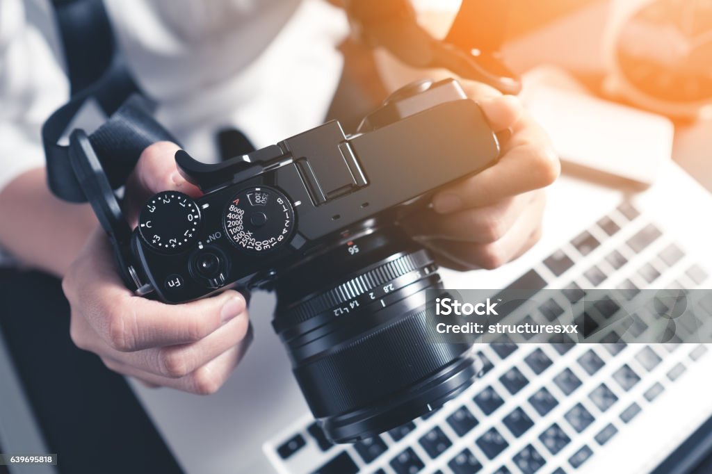 Lugar de trabajo del fotógrafo - Foto de stock de Fotografía - Producto de arte y artesanía libre de derechos