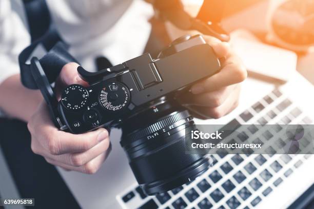 Photographer Workplace Stock Photo - Download Image Now - Photography, Photographic Print, Photographer