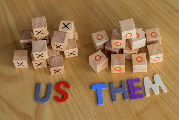 istock Us and them side by side. two different competing teams 639698128
