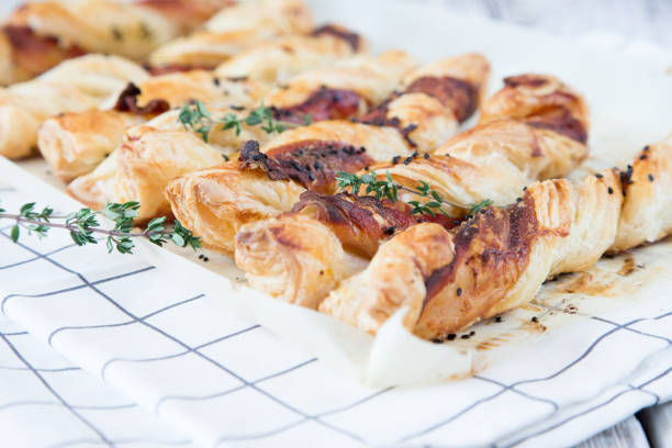 istock Bacon sticks pastry with black sesame and thyme 639699514