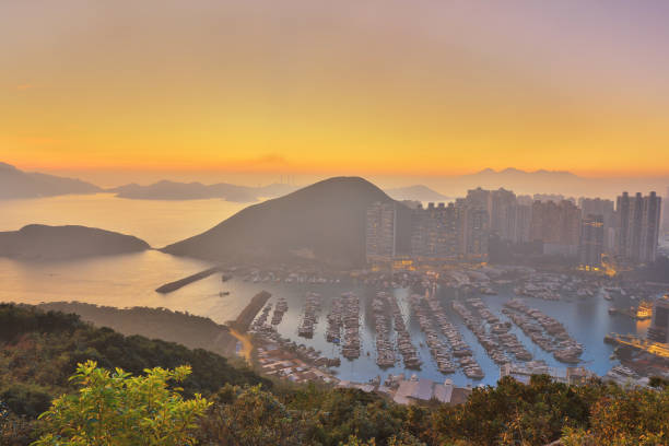 istock typhoon shelter in mountain in Hk 639699912