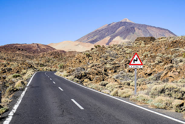 country road  - el teide national park stock-fotos und bilder