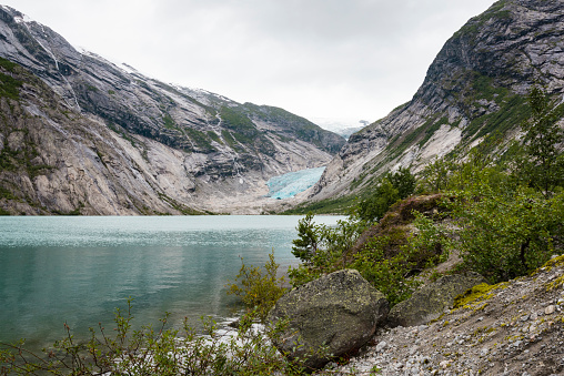 A beautiful view on the Nigardsbreen Glacier in Norway.