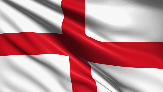 English flag with fabric structure