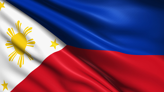 Philippine flag with fabric structure
