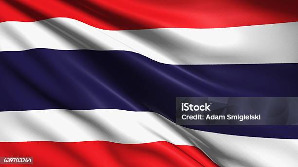 Flag Of Kingdom Of Thailand Stock Photo - Download Image Now - Thai Flag, Thailand, National Flag