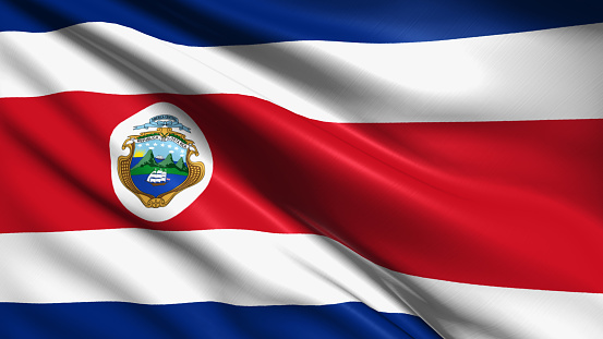 Costa Rican flag with fabric structure