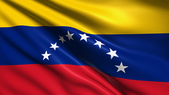 Venezuelan flag with fabric structure