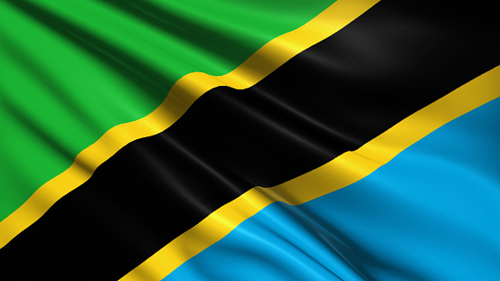 Tanzanian flag with fabric structure
