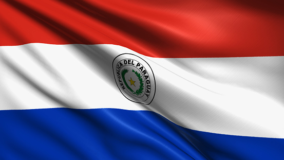 Paraguayan flag with fabric structure