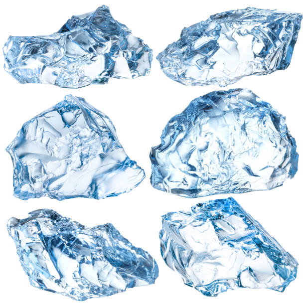 istock Pieces of ice isolated on white background. With clipping path 639705168