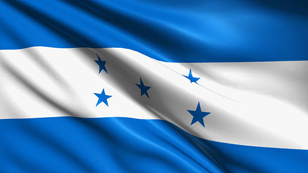 flag of Honduras Honduran flag with fabric structure honduras stock pictures, royalty-free photos & images