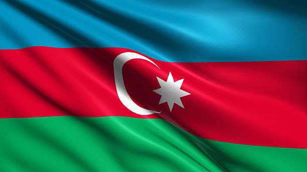 flagge von aserbaidschan  - azerbaijan flag stock-fotos und bilder
