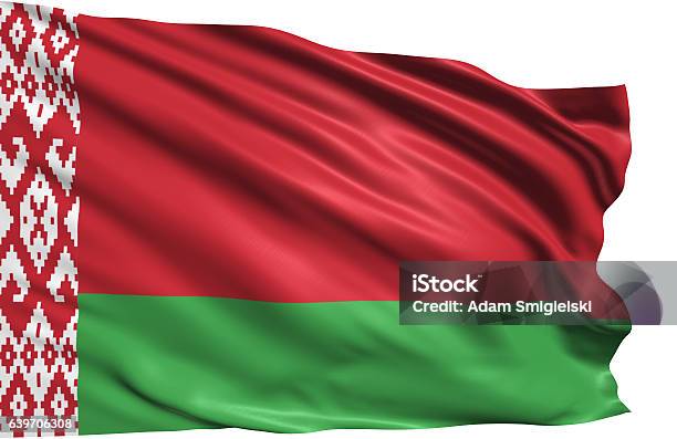 Flag Of Belarus Stock Photo - Download Image Now - Belarus, Canvas Fabric, Curve