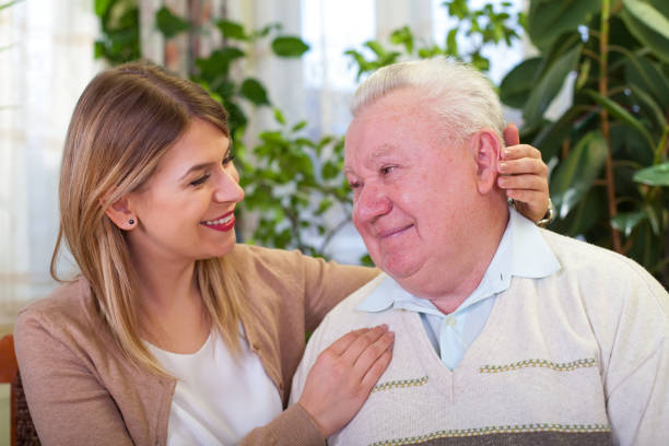 istock Happy elderly man with granddaughter 639707088