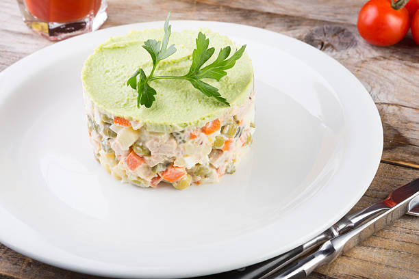 istock Russian salad on a plate 639707628