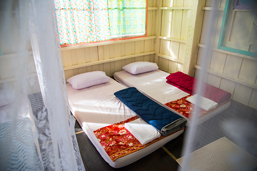 This is bedroom in homestay at thailand.