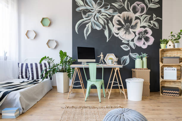 istock Cozy bedroom with decoration 639717264
