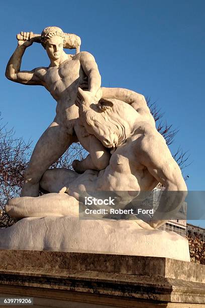 Theseus And The Minotaur Statue Tuileries Public Gardens Paris France Stock Photo - Download Image Now