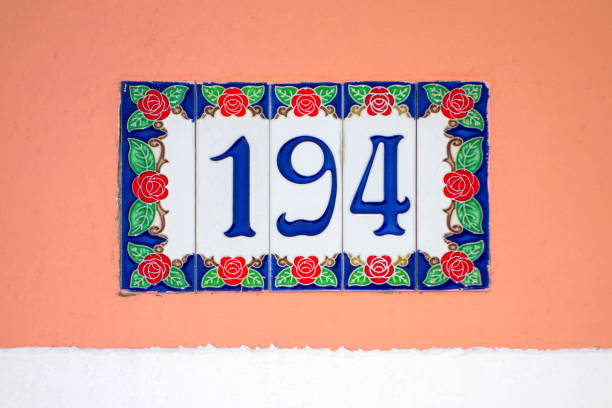 istock beautiful retro ceramic house number, 639724270