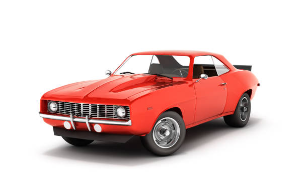 istock Muscle car perspective view on white background 3d 639724716
