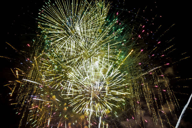 istock beautiful fireworks display to celebrate the New Year. 639725194