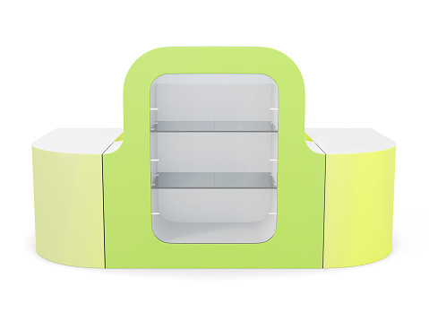 Small Counter Front View Showcase Counter Front View Isolated 3d Rendering Stock Illustration ...