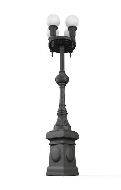 istock Street lamp isolated on white background. 3d rendering 639740360