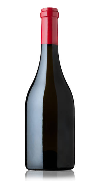 bottle of red wine stock photo