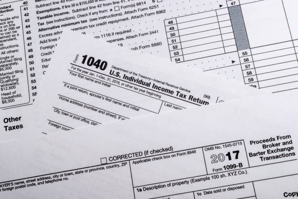 IRS Form 1099-B stock photo