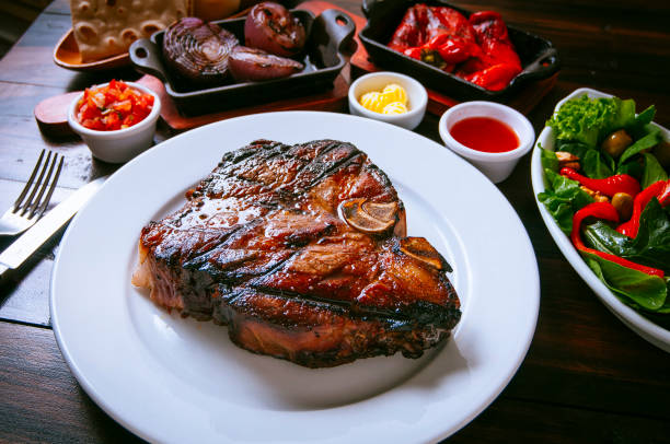 grilled meat stock photo