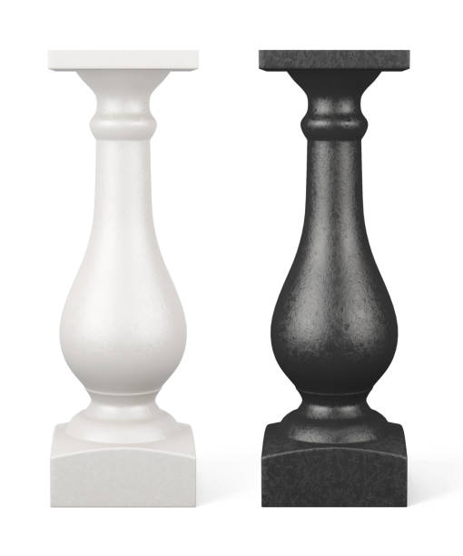 istock Set of balusters isolated on white background. 3d rendering 639748482