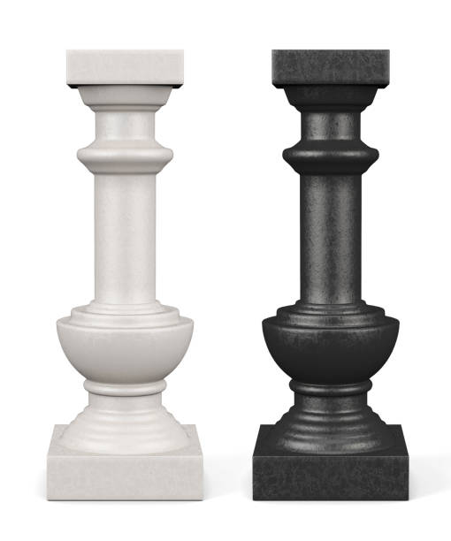 istock Pair of balusters isolated on white background. 3d rendering 639748492