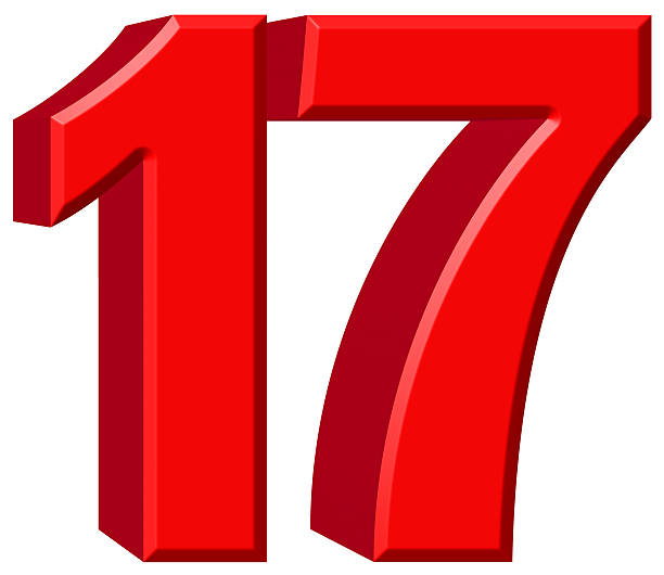 istock Numeral 17, seventeen, isolated on white background, 3d render 639748770
