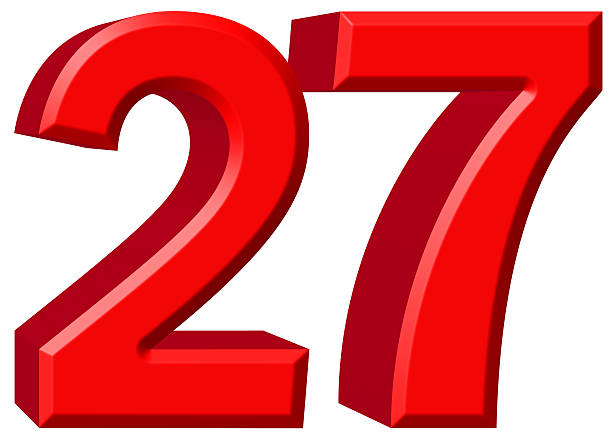 istock Numeral 27, twenty seven, isolated on white background, 3d rende 639749738